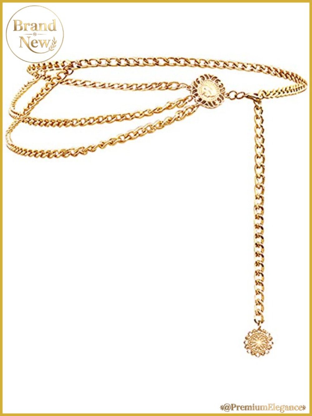 Multilayer Metal Waist Chain Dress Belt